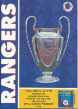 Ρέιντζερς Γλασκώβης – ΑΕΚ – Προκριματικά Champions League 1994-1995 – Πρόγραμμα Αγώνα