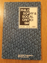 Philosophy & social criticism, vol. 23,3 (1997)