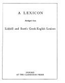 A Lexicon Abridged from Liddell and Scott's Greek-English Lexicon