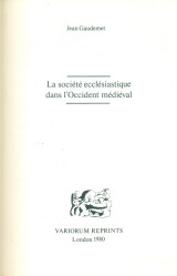 La société ecclésiastique dans l’ Occident médiéval
