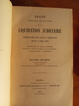 Traite theorique et pratique de la liquition judiciare, commentaire de Lois Du