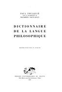 Dictionnaire de la langue philosophique