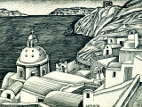 Τρία καρτ ποσταλ με έργα του Αντώνη του Σαντορινιού.