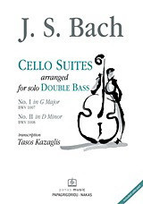 Cello Suites arranged for Double Bass: No. I in G Major (BWV 1007). No II in D Minor (BWV 1008)