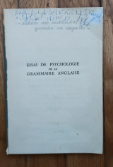 Essai de psychologie de la grammaire anglaise