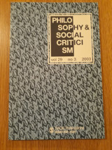 Philosophy & social criticism, vol. 29, no. 3