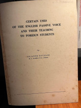 Certain Uses of the English Passive Voice and their Teaching to Foreign Students