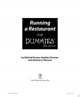 Running a Restaurant For Dummies