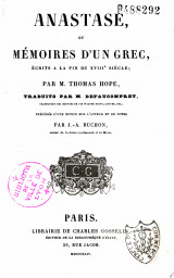 Anastase, ou mémoires d'un grec
